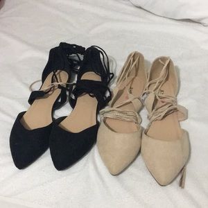 2 pairs of Lace Up Flats